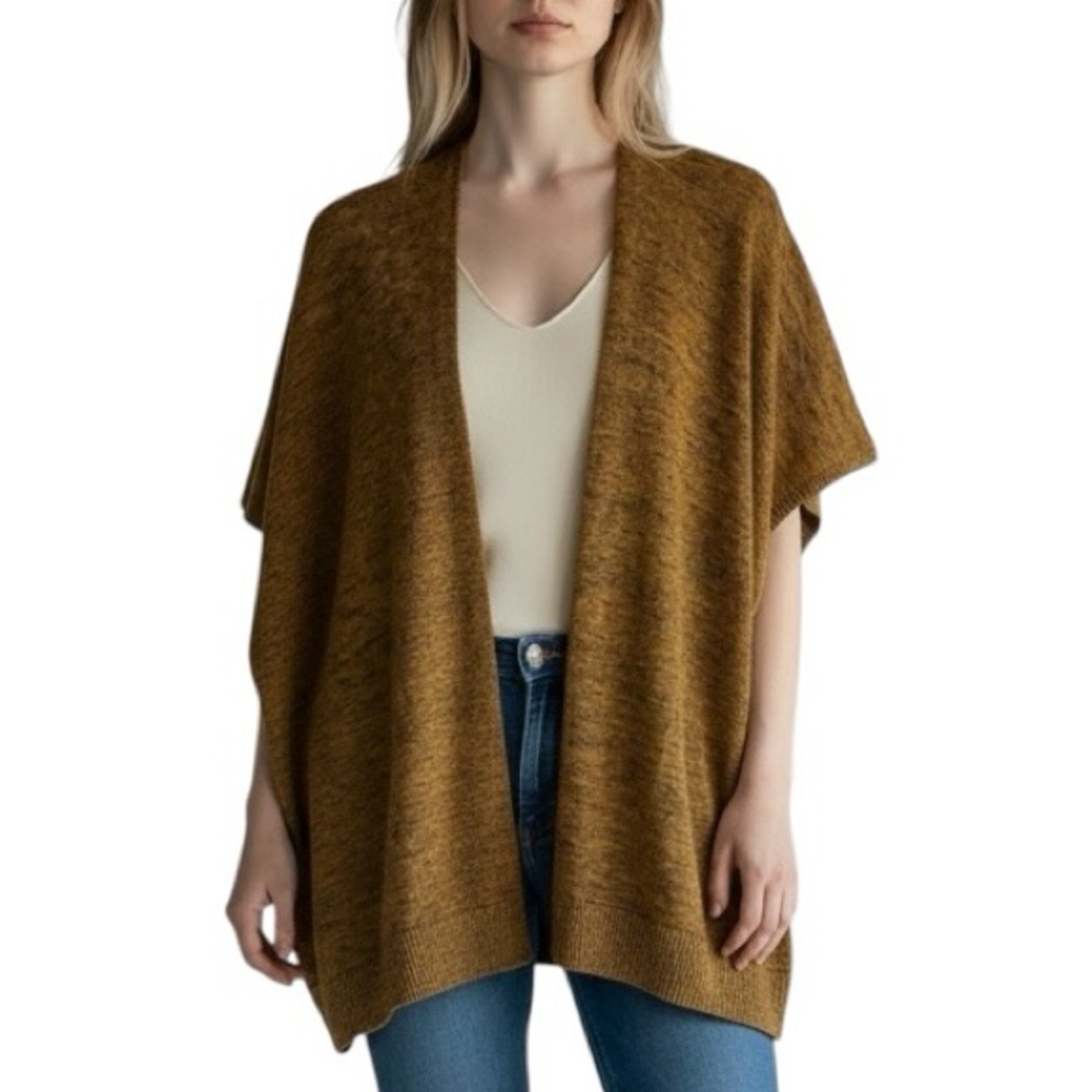 🐝 Aritzia Open-Front Knit Cardigan in Mustard Brown